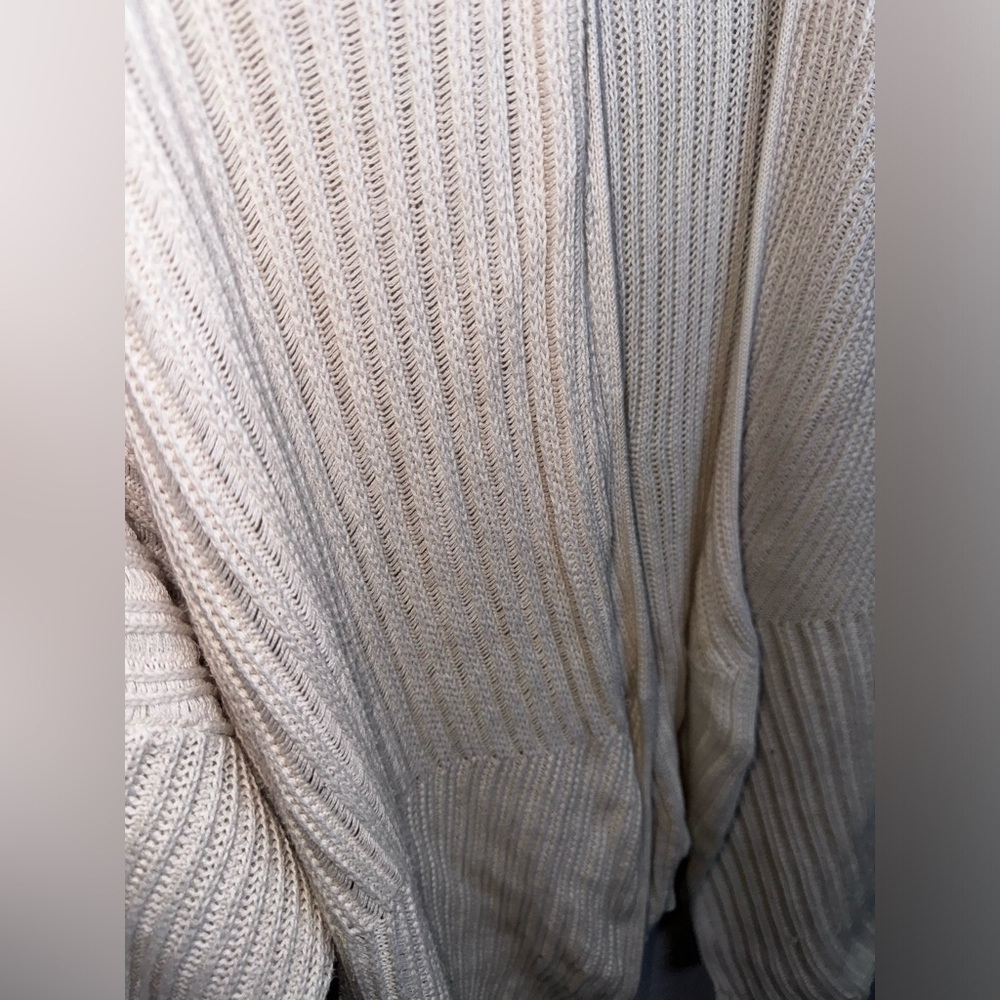 J Jill Cream Knit Ribbed Open Front Cardigan Size 2X - Picture 3 of 11